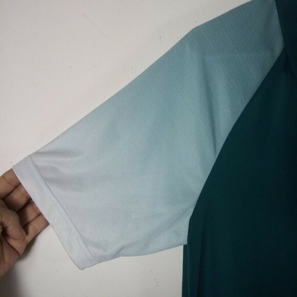 adidas ClimaCool Gradient Sleeve Stripe Polo Shirt Mens Golf Green Medium - Picture 6 of 6